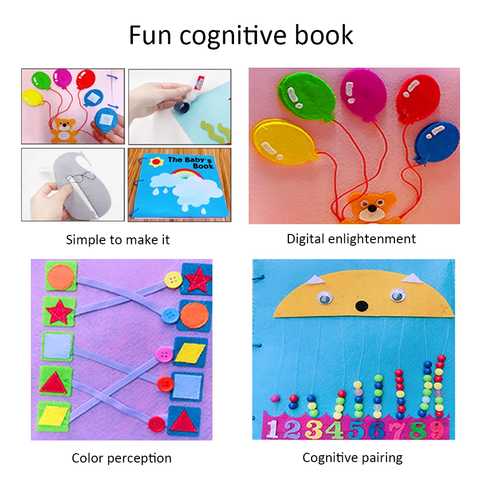 Livro com Anel de Papel Novo Bebê Brinquedos Educação Cognitiva Precoce Quebra-cabeça Pano Crianças Livro História Pequenas Bonecas Macio Silencioso 12 Home & Garden