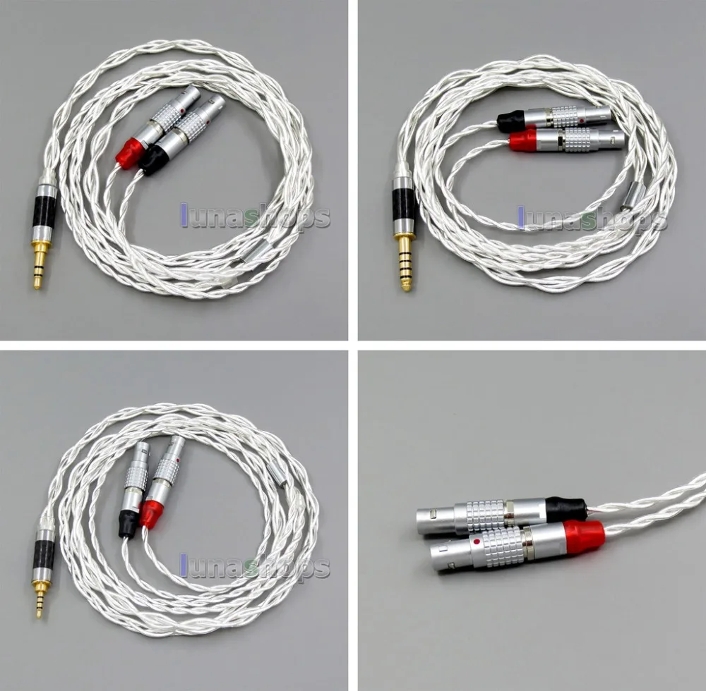 

LN006066 2.5mm 3.5mm 4.4mm 4 Cores Pure Silver Shielding Earphone Headphone Cable For Focal Utopia Fidelity Circumaural