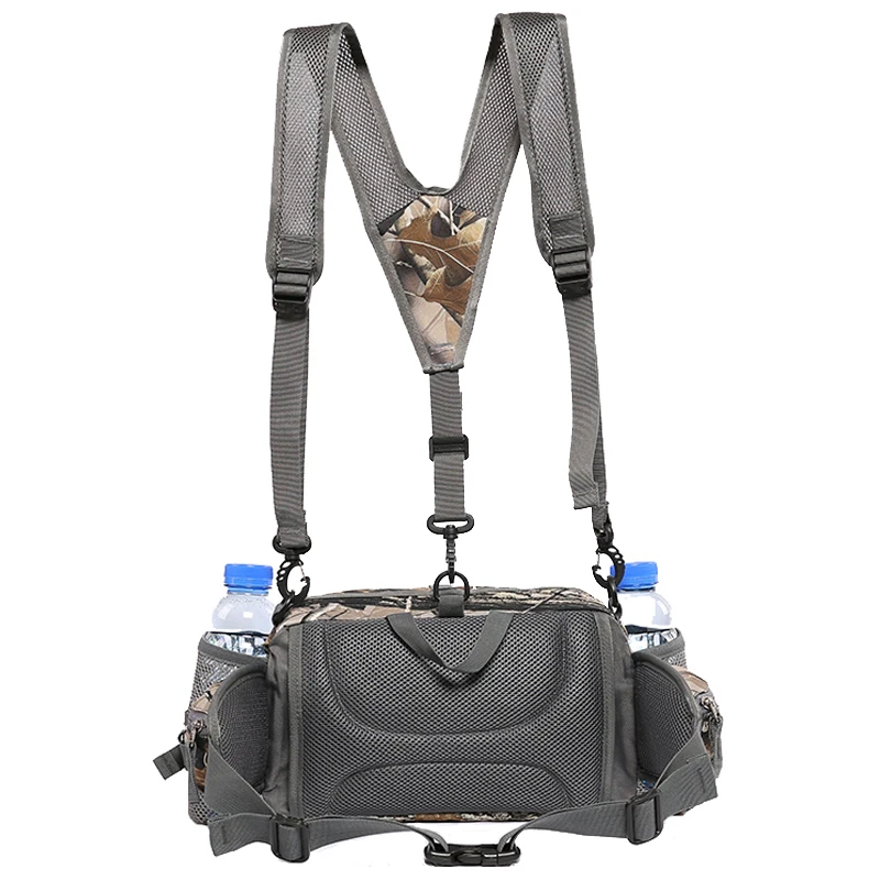 Outdoor Hiking Cycling Waist Bag Tactical Pack with Bottle Multifuntional Sport Shoulder Bags Camouflage Travel Waterproof