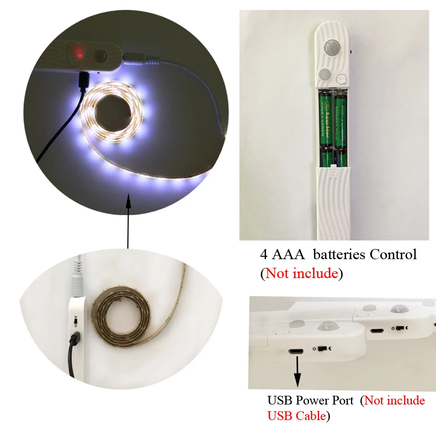1M 2M 3M USB кабель с Беспроводной датчик движения светодиодный ночной Светильник 5V кровать шкаф Лестницы светильник для гостиной, спальни, кухни, Водонепроницаемый настенный светильник