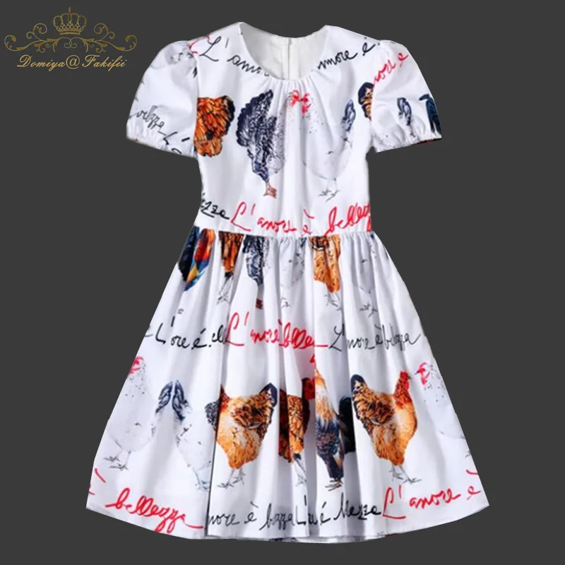 Domiya&Fakifii Girl Dress Princess Costume 2018 New Brand Kids Clothes Girls Dresses Chicken Pattern Print Children Dress 2-10T Domiya&Fakifii Girl Dress Princess Costume 2018 New Brand Kids Clothes Girls Dresses Chicken Pattern Print Children Dress 2-10T