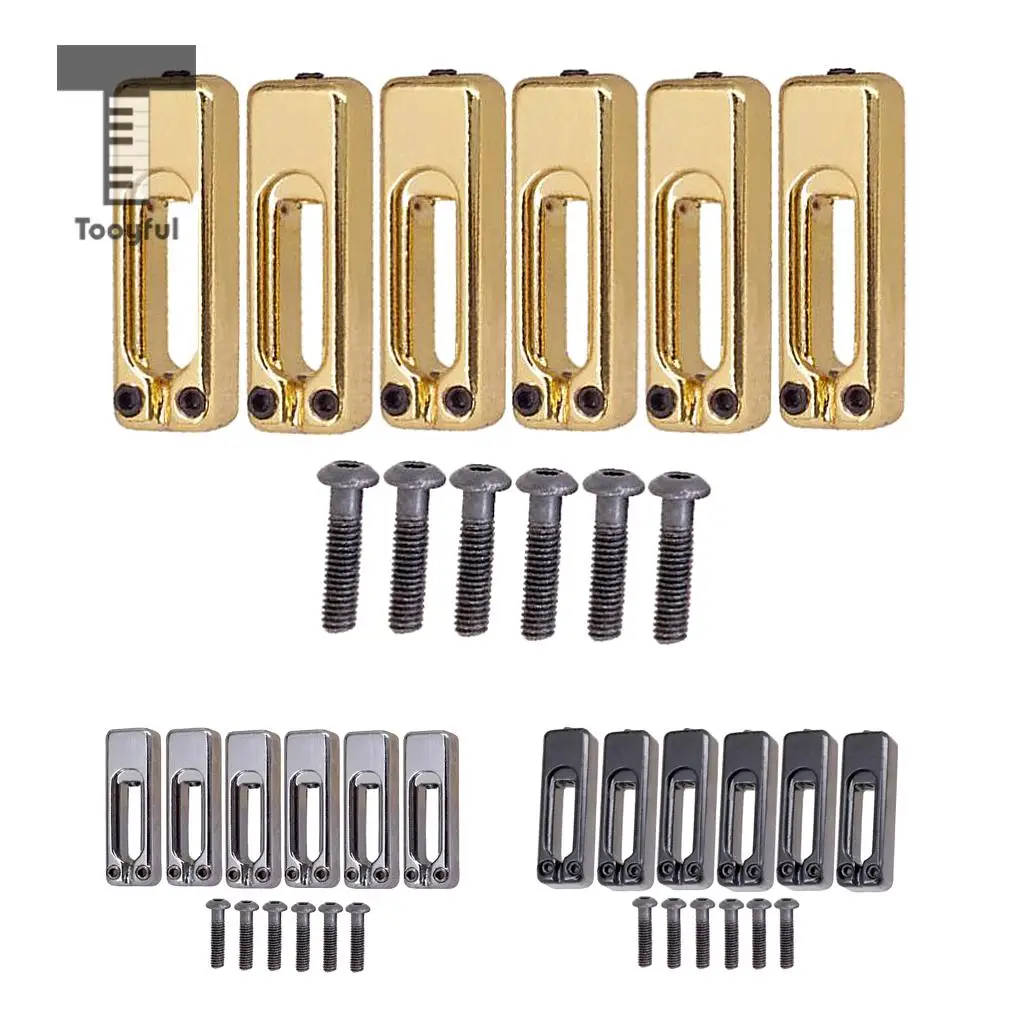 6pcs Electric Guitar Tremolo Bridge Saddles with Screws for Parts | Спорт и развлечения