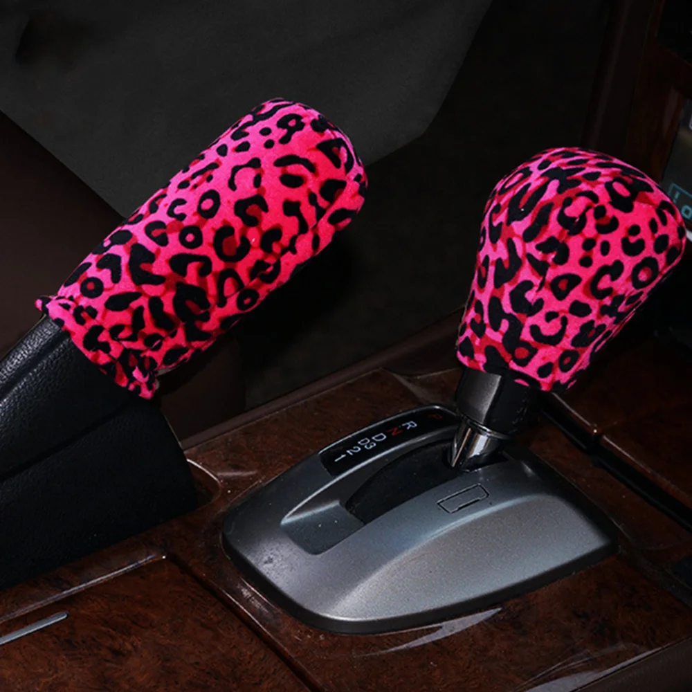 

Leopard PU handbrake cover gear cover Anti-Slip Automotive