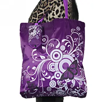 

Large Capacity Reusable Shopping Bag Foldable Butterfly Flower Oxford Fabric Shoulder Bag Portable Eco Grocery Bags Tote ~