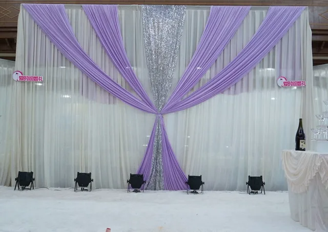 White And Lavender Ice Silk Wedding Backdrop 3m 6m 10ft 20ft White And Lavender Ice Silk Wedding Backdrop 3m 6m 10ft 20ft