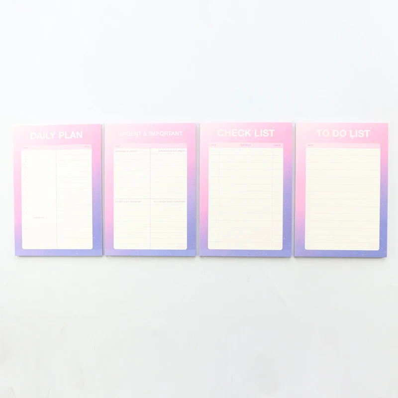 Domikee Cute sky серия офисная школьная парта планировщик, блокнот для заметок, подарочные канцтовары: Проверьте список, ежедневник, 4 квадрата А5