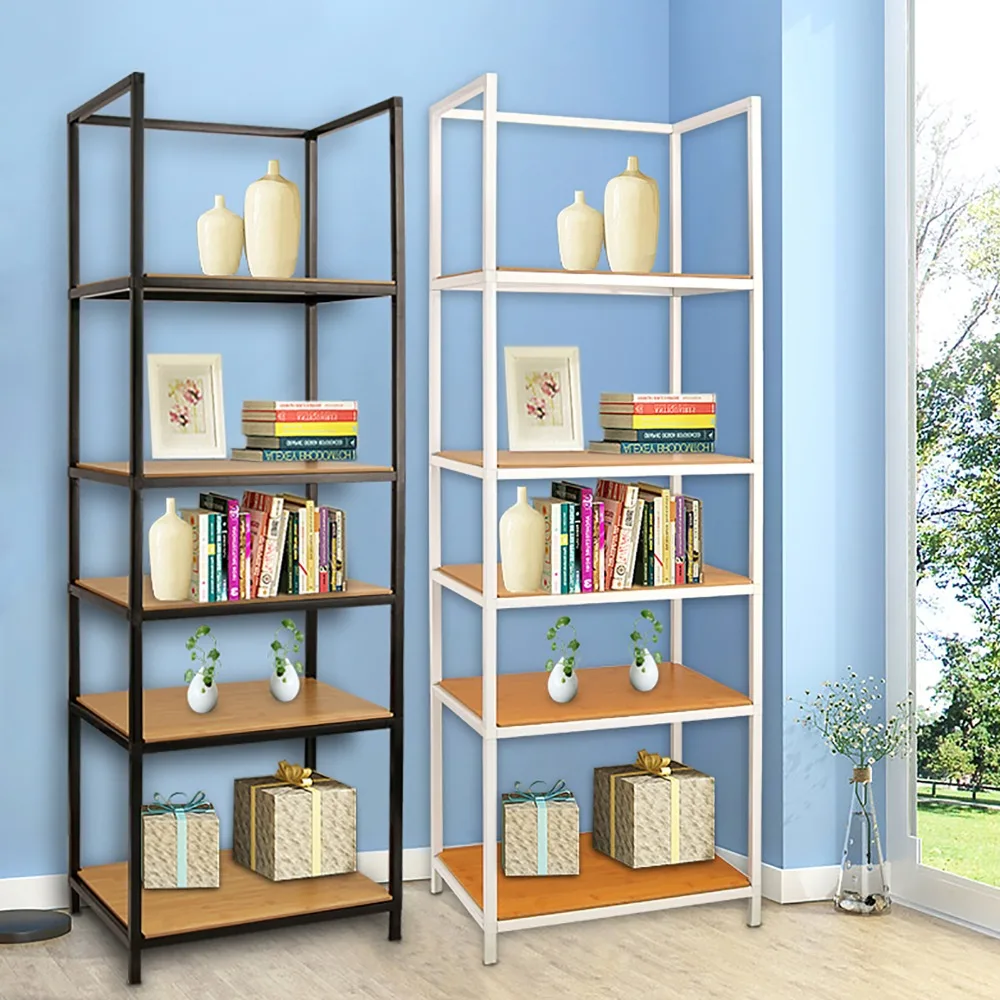 

5 Layers Multi-functional Living Room Storage Shelf Garage Storage 2 Colors Carbon Floor Bookshelf Steel Heavy Duty Living Room