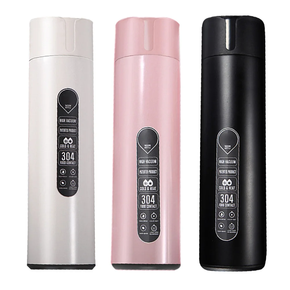

420ml Led Digital Smart Vacuum Mug Thermos High Quality Stainless Steel Hot Water Bottle Wireless Charging Travel Cup