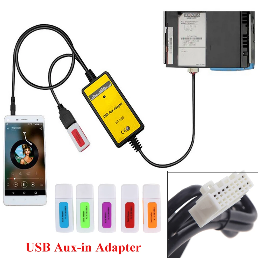 kkmoon KFZ-USB AUX Adapter Interface Radio MP3-Player f/ür MAZDA 323//3//5//CX7//MX5//MPV//Miata