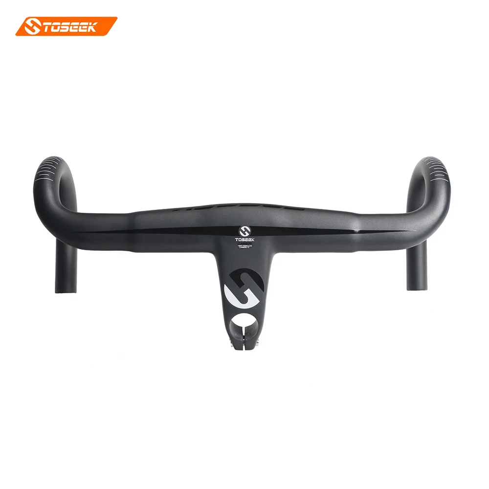 

TOSEEK Road bike bicycle handlebars integral carbon handlebar 400/420/440mm with 28.6mm stem super light 300g