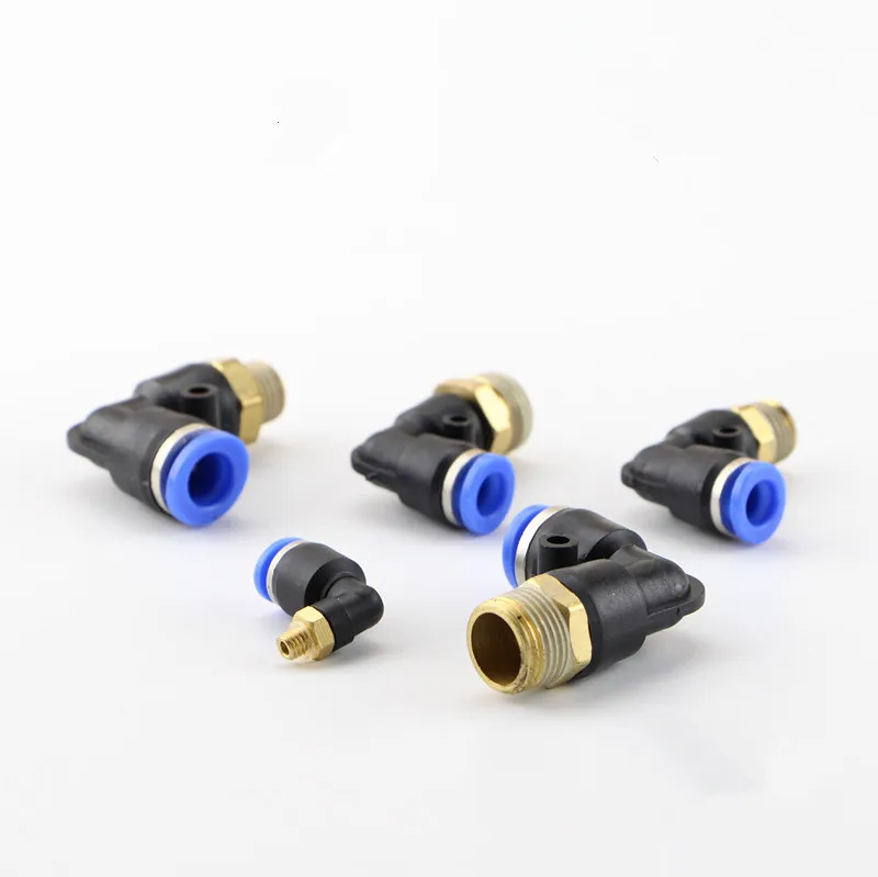 M5 Male Thread to 4mm Push in Tube L-Shaped Elbow Air Pneumatic Quick Fittings 
