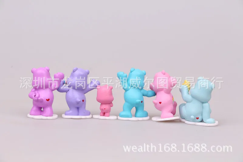 12 шт./лот прекрасный радужный медведь любовь Carebears базовая модель торта игрушки
