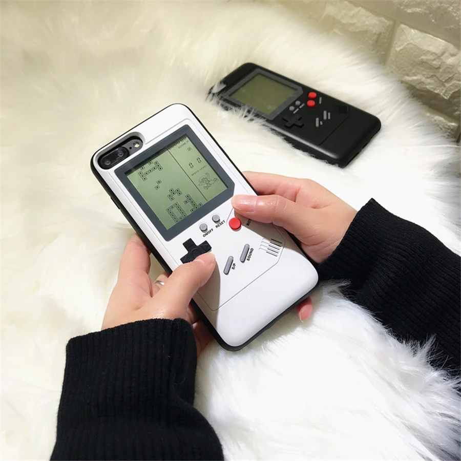 Gameboy Case Tetris Phone Case for iPhone X 6 8 Plus Retro Game Console Cover for iPhone 7 Plus Play Blokus Game Protective Cove