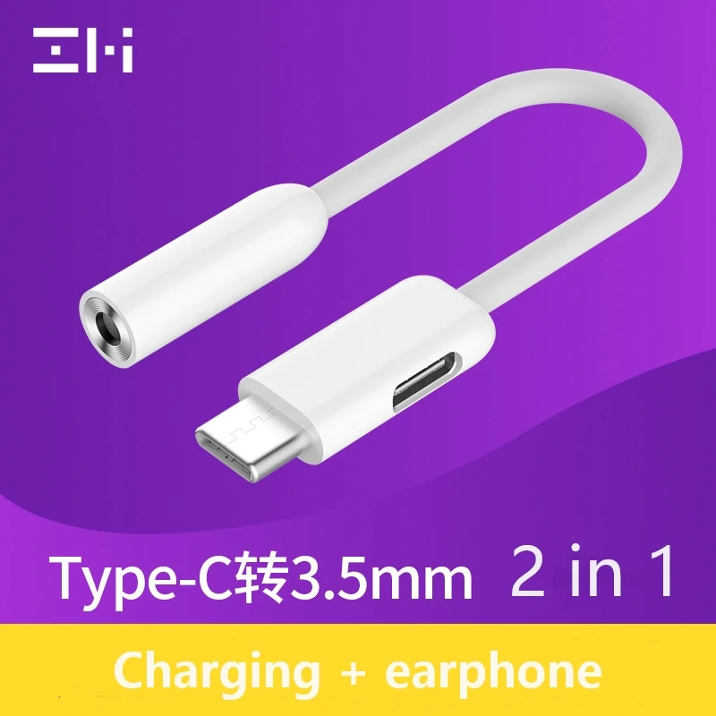 

ZMI 2 in 1 usb type c to 3.5mm aux audio and charger cable Adapter for xiaomi mi 5 6 6x 8 note 3 max mix 2s Headphone converter