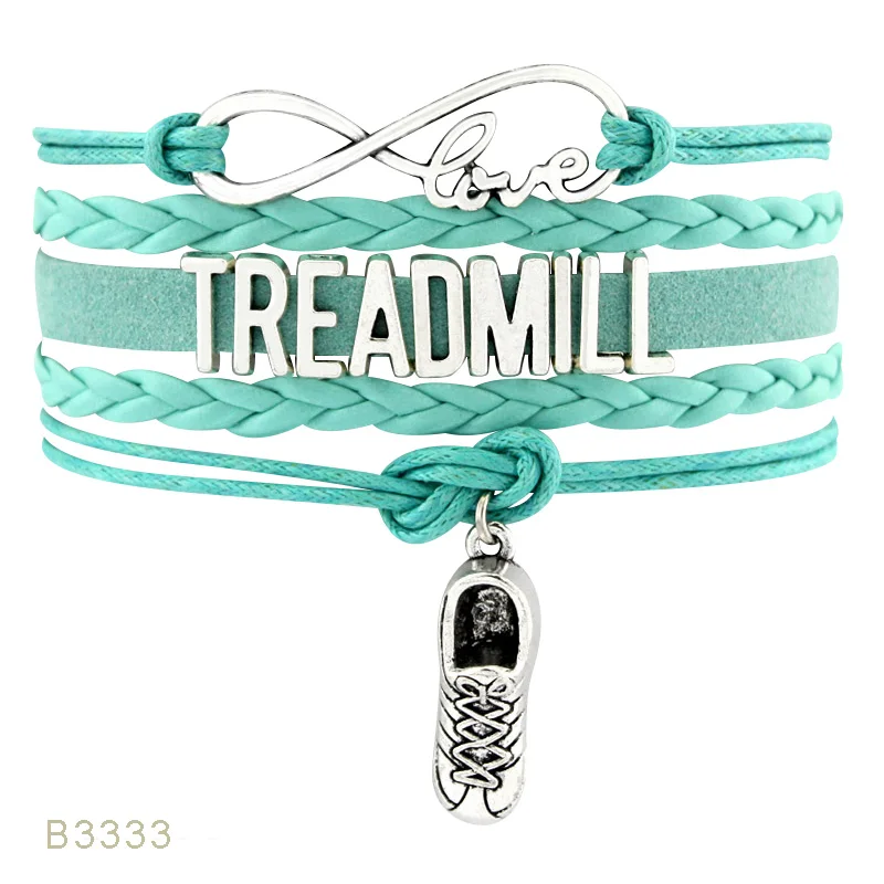Running Shoe Sneakers Training Marathon Triathlon Track and Field Charm Leather Bracelets for Women