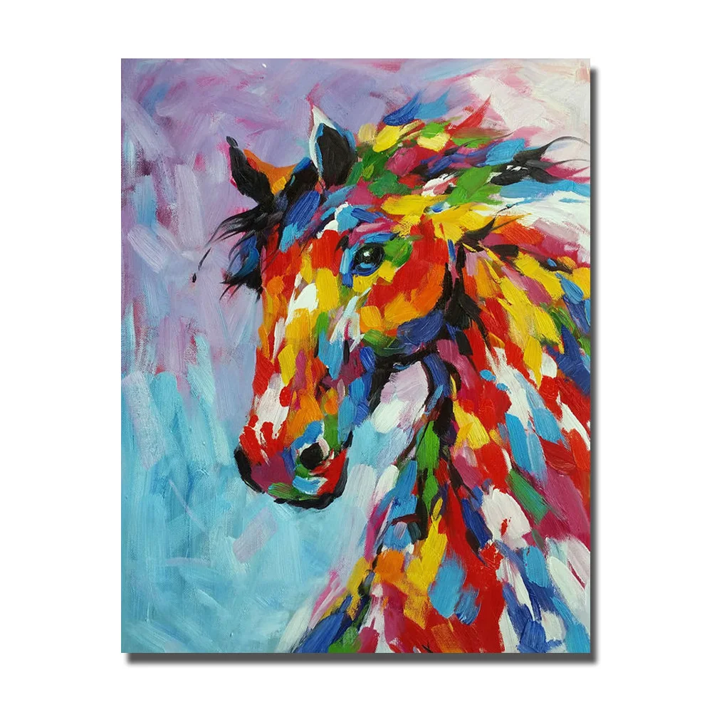 Livraison de haute qualité rouge abstrait art cheval