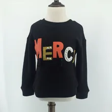 Girls Sweater 2017 autumn spring black good quality brand children’s clothing for 2 3 4 5 6 7 8 9 10 years old girl tops