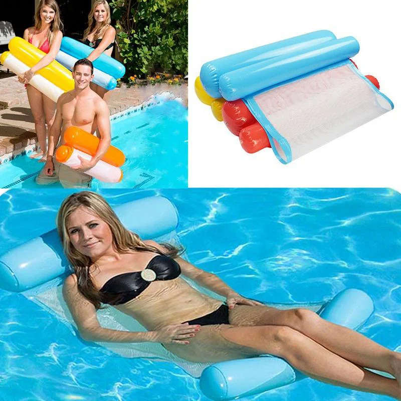 

Water Hammock Inflatable Pool Float Bed 120cmx70cm Lounge Chair Float Beach Swimming Hammock Lounge Bed Kids Adults Ring