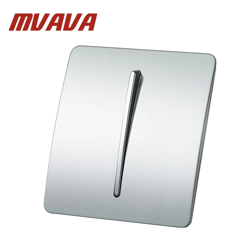 

MVAVA 1 Gang 2 Way Wall Switch Panel, Luxury electric key Push Button 110~250V, 220V Light control Switches,86*86 free shipping