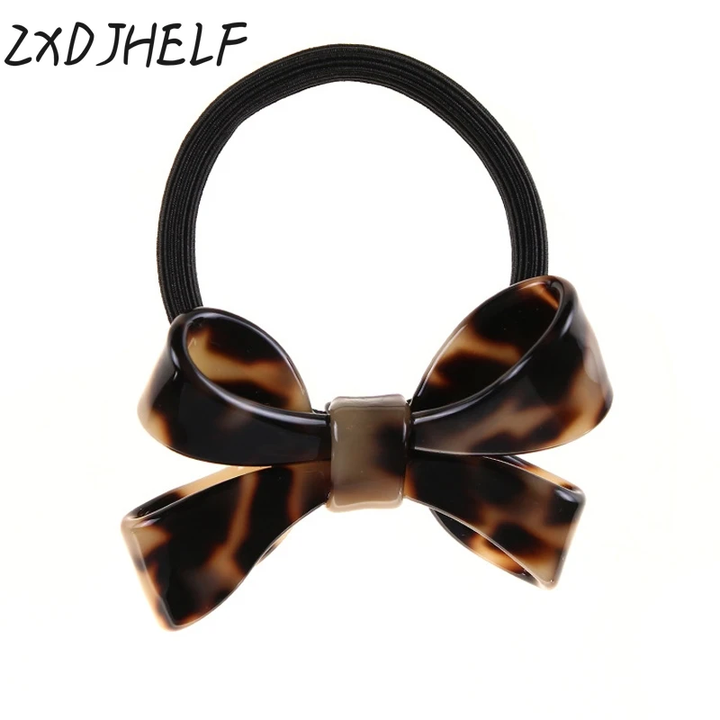 

ZXDJHELF Women Hair Ornaments Rubber Scrunchie Elastic Hair Bands Acrylic Bow Tie Headwear Gum Headband Ponytail Holders F114
