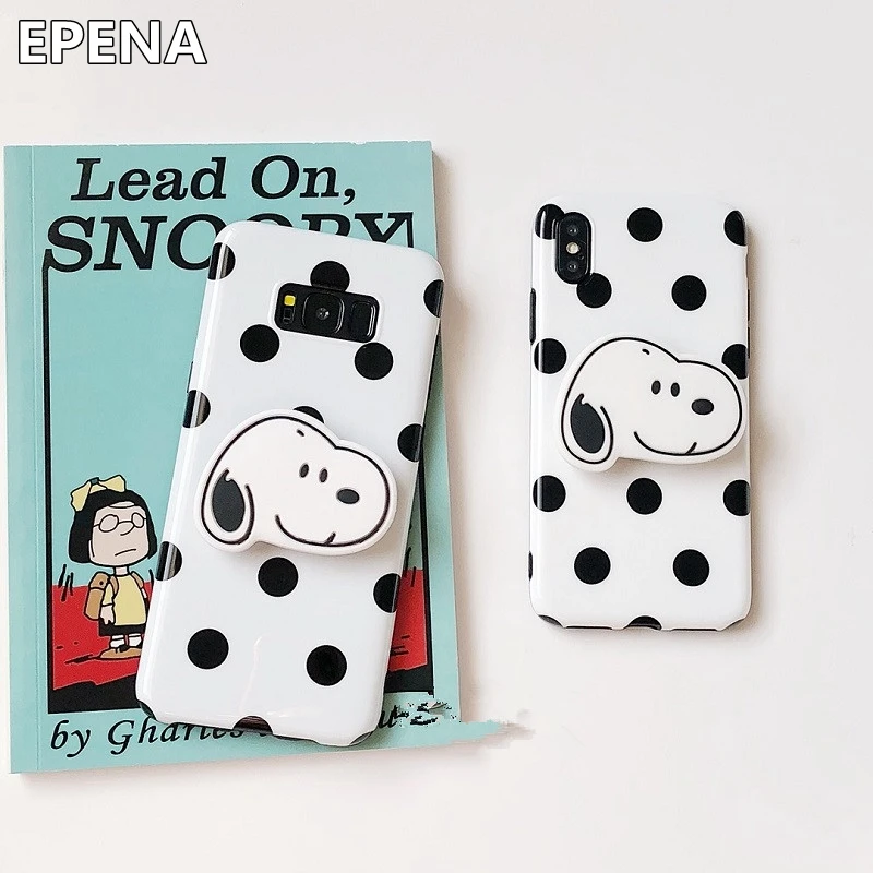 

Cute Dot Case for Iphone MAX XS XR 6 6s 7 8 plus X Bracket Smooth Back Cover For Samsung Galaxy S8 S9 Plus Note 8 Case
