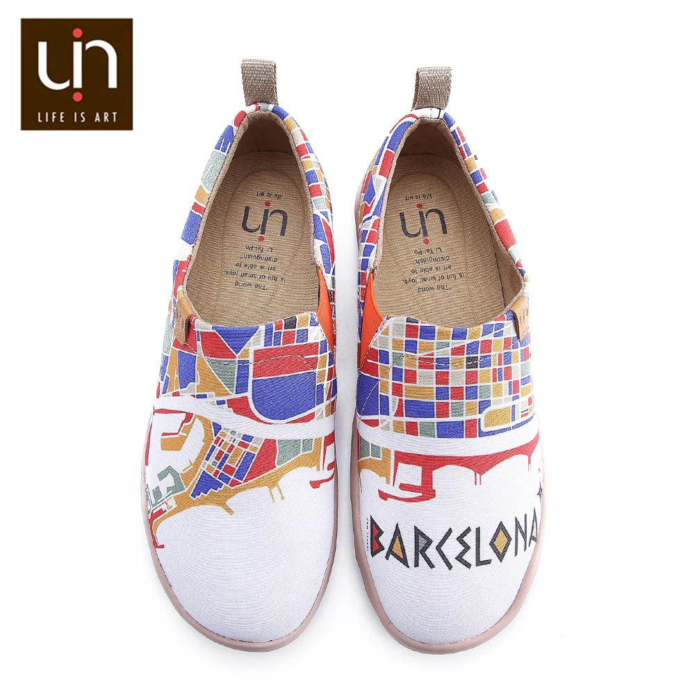 UIN Colorful Barcelona Design Painted Casual Men Shoes