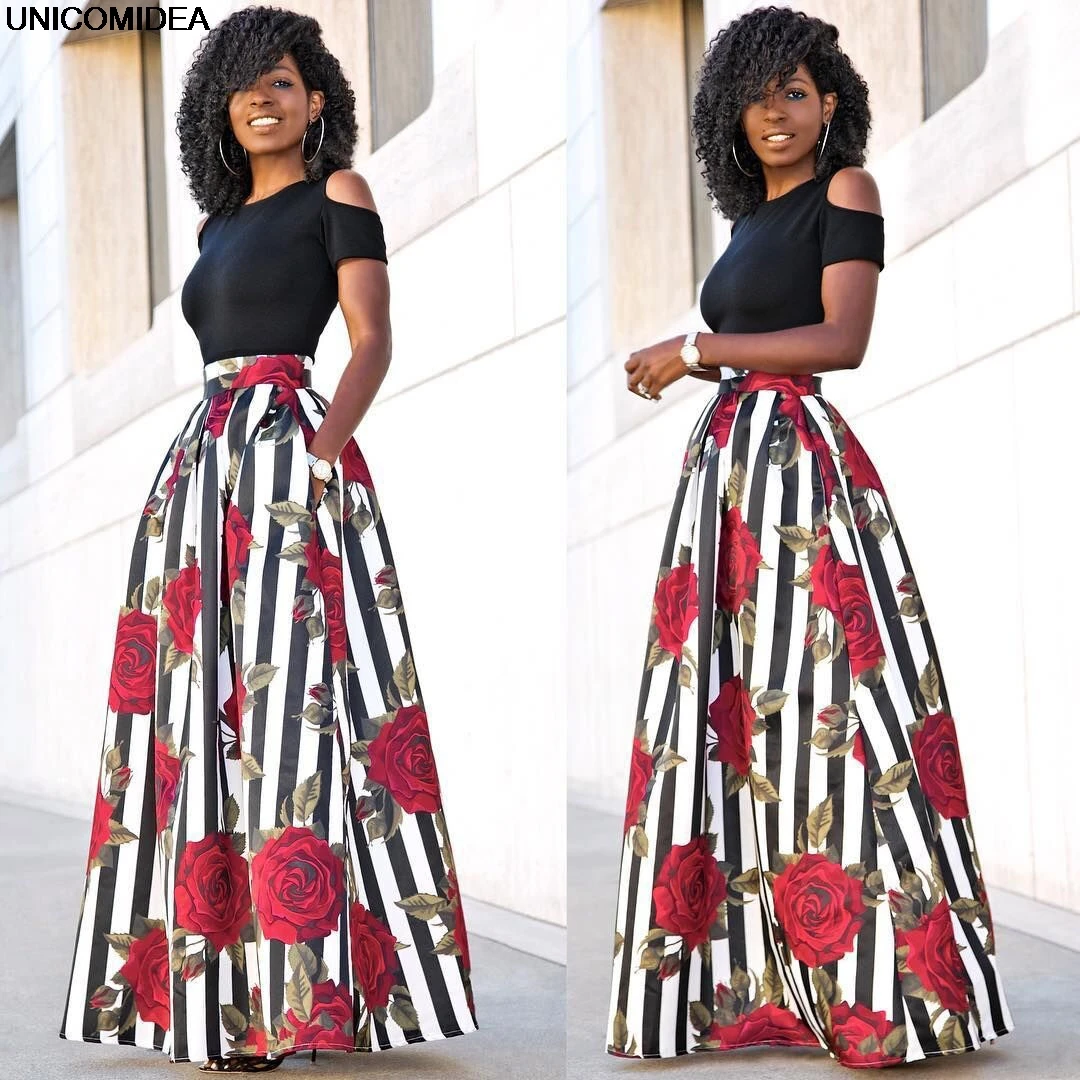

Dress Women Floral Rose Flower Print Casual Summer Two Pieces Maxi Dress Long Women Femme Clothing Party Vestidos Plus Size 6XL
