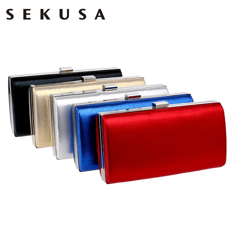 SEKUSA أزياء النساء براثن مع الكتف سلسلة حقائب المعادن الهاتف جيب المال محفظة أكياس حزب الزفاف مساء أكياس