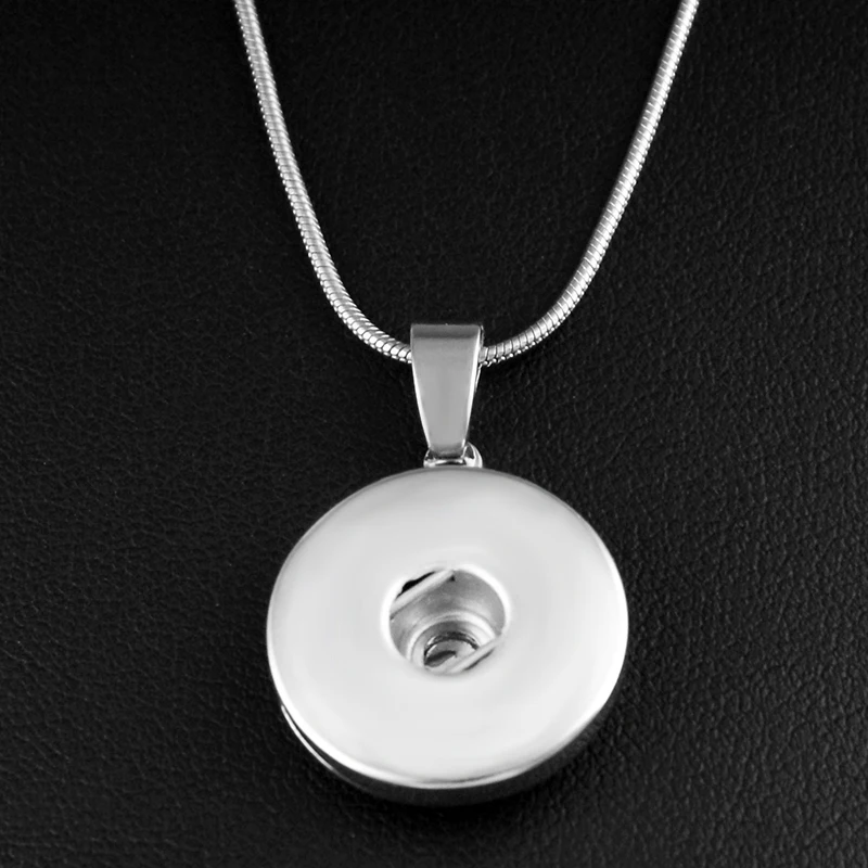 

18mm single round snap button jewelry pendant Necklace snake Chain OEM, ODM ND6699