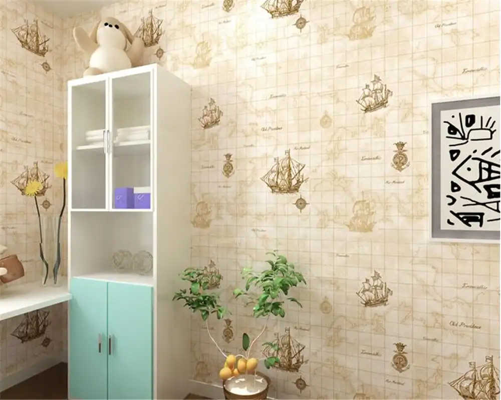 Beibehang Mittelmeer Mode Blau Kinderzimmer Tapeten Manner Und Madchen Schlafzimmer Vlies Segel Britischen Meer 3d Wallpaper Mode Wand Papier Wand Papier3d Tapete Aliexpress