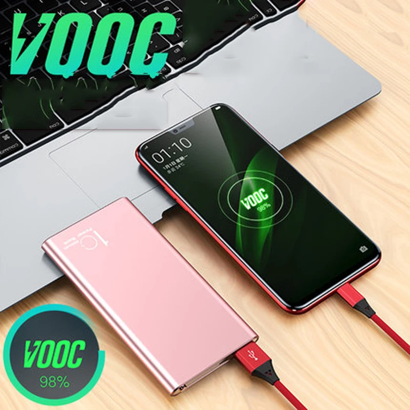 Внешний аккумулятор Vooc 10000 мАч 5 В 4 а для Oneplus 8 7 Pro 6 Oppo Reno Realme Huawei 22 Вт|Внешние