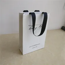 1000 шт/партия высококачественные роскошные сумки на заказ с логотипом бумажные сумочки для шоппинга с лентой подарочная сумка для украшений с принтом бренда