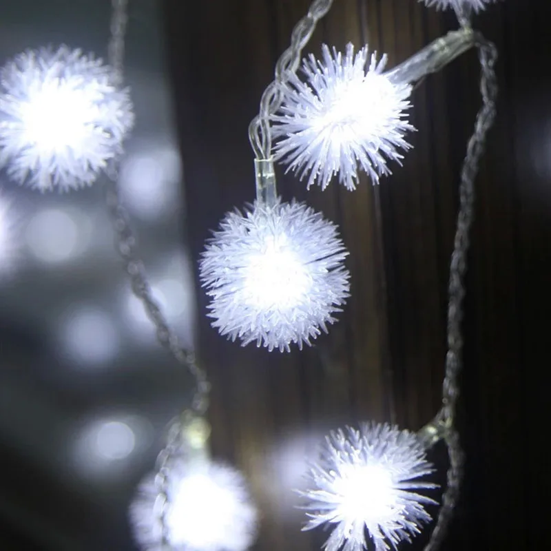 

SVELTA 3V 1.2M 10 LED Snow Ball Fairy String Lights Garland Battery Powered Xmax Holiday Gerlyanda For Decor Decoration Indoor