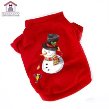 Хлопковая зимняя Толстовка для собак, одежда для французского щенка для бульдога чихуахуа, теплая одежда красного цвета, Рождественская Одежда для собак JHB023
