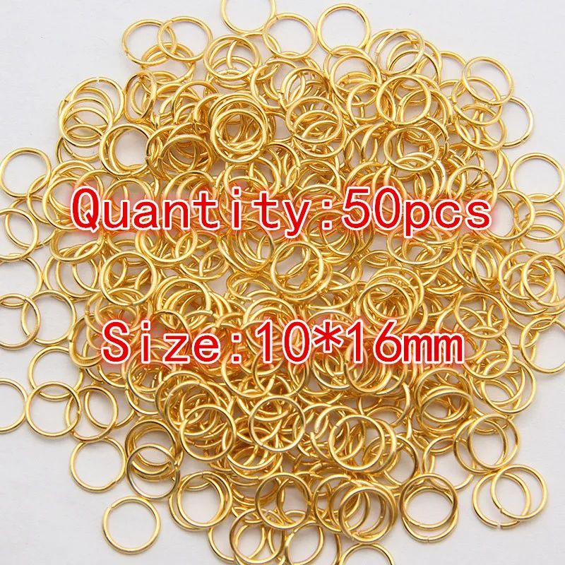 4 16mm Gold Link Loop Open Jump Ring For Diy Jewelry Marking Findings Connector Silver Accessories Necklace Bracelet|Принадлежности