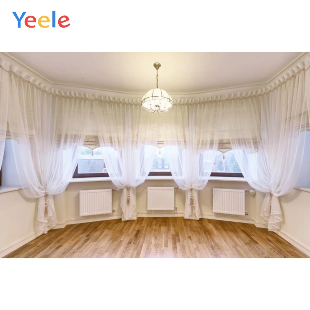 Yeele House Interior Curtain Arc Window Photography Background Vinyl Seamless Digital Camera Backdrops Props For Photo Studio