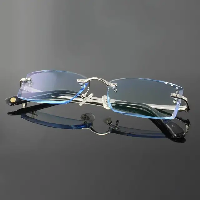 High end Customized Korean Crystal Diamond Cutting Side Rimless Men