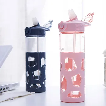 

700ml Fashion With Straw Water Bottle Anti-scalding Case Sports Shaker Water Bottles Tea Milk My Drink Bottle Waterbottle