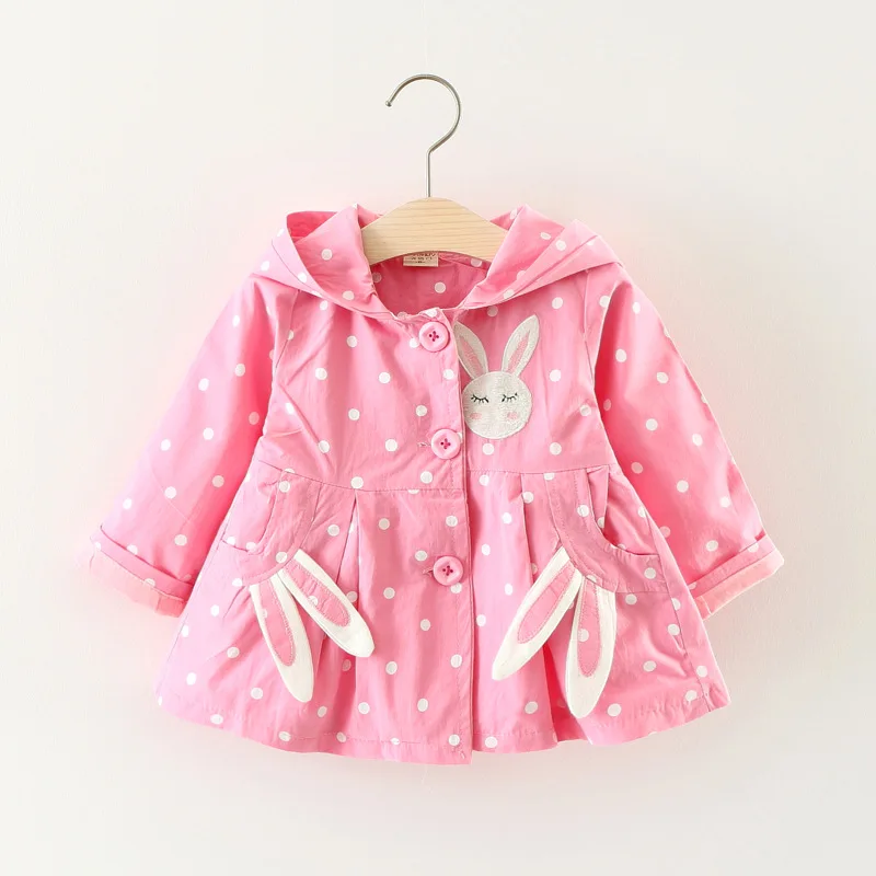 Пальто принцессы для маленьких девочек, детская хлопковая ветровка, детская одежда, новинка года, весна-осень - Цвет: Hot pink