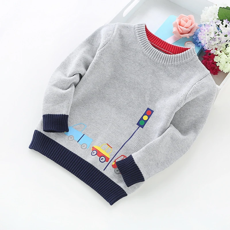 Новые модные свитера для мальчиков Одежда для мальчиков 2-5 лет#8011 - Цвет: grey