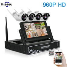 7 Inch Displayer 4CH 960P Wireless CCTV System Wireless NVR IP Camera IR-CUT Bullet Home Security System CCTV Kit Hiseeu