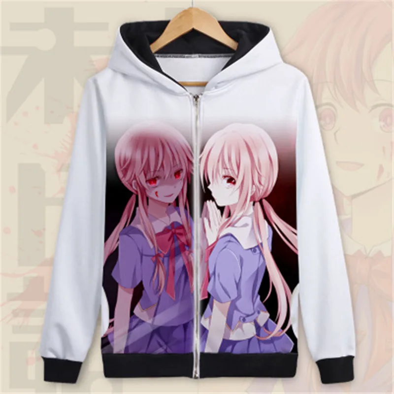 

Drop Shipping Hot Future Diary Gasai Yuno Mirai Nikki Hoodies Cosplay Costume And Wig Halloween Costume XXXL XXL XL