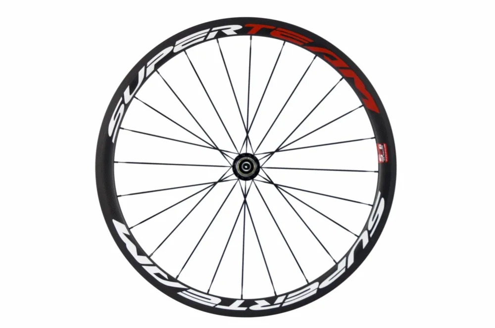 Discount SUPERTEAM 700C Full Carbon Road Wheelset 38mm Clincher Carbon Wheels China R13 Racing Bicycle Wheel 4
