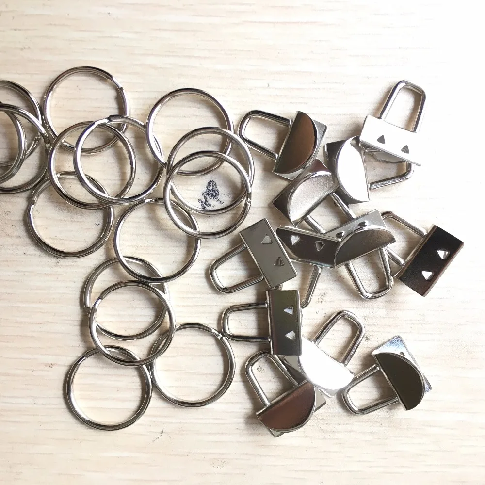 

50 Sets 7/8'' 22MM Key Fob Hardware DIY sets with Key Ring LEAD FREE