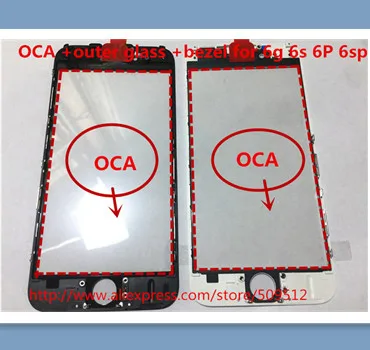 

20pcs A quality Outer Glass with Bezel Frame with oca For iphone 8 6 6S 6 plus 6s plus 7 Front Glass+frame+oca lcd repair part