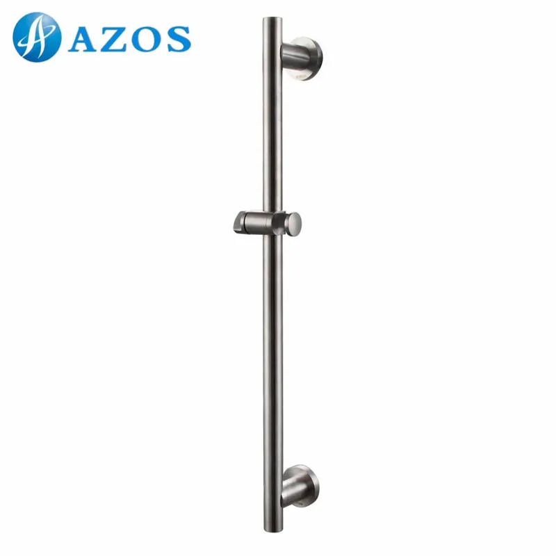 

Stainless Steel Slide Bars with Handheld Shower Bracket Height and Angle Adjustable, Brushed Steel HG004