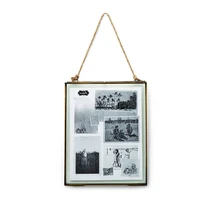 2 шт. Античная латунная Стеклянная фоторамка, подвесная ретро-портретная Рамка для дома, гостиной, украшения для кафе, магазина, дисплей