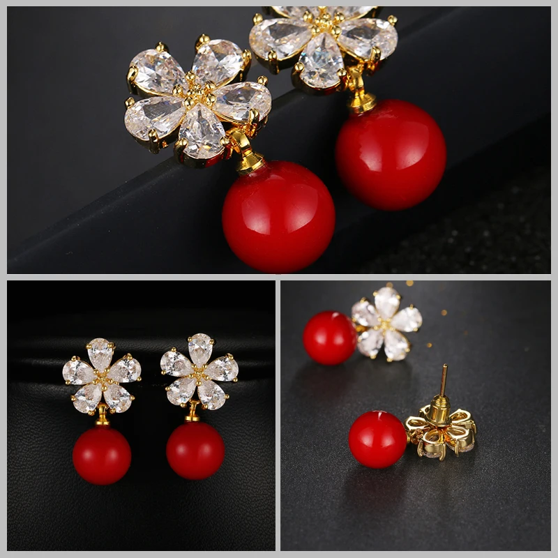 Новинка 2017 модные ювелирные изделия серьги в Корейском стиле женские с цветком и