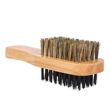 Мужская щетка для бороды с усами Двухсторонняя щетка для волос для лица ручка из плотной древесины расческа для бритья Мужская щеточка для бритья инструмент