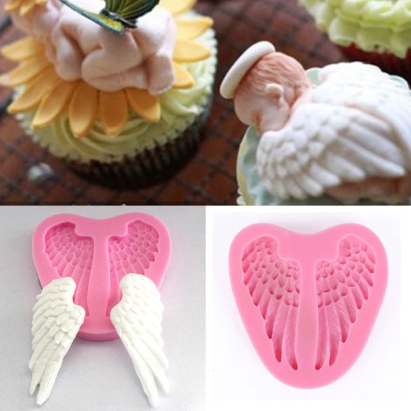 3D Angel Wings Shape Silicone Mold Soap Mold Jelly Candy Chocolate Cake Mold DIY Fondant Cake